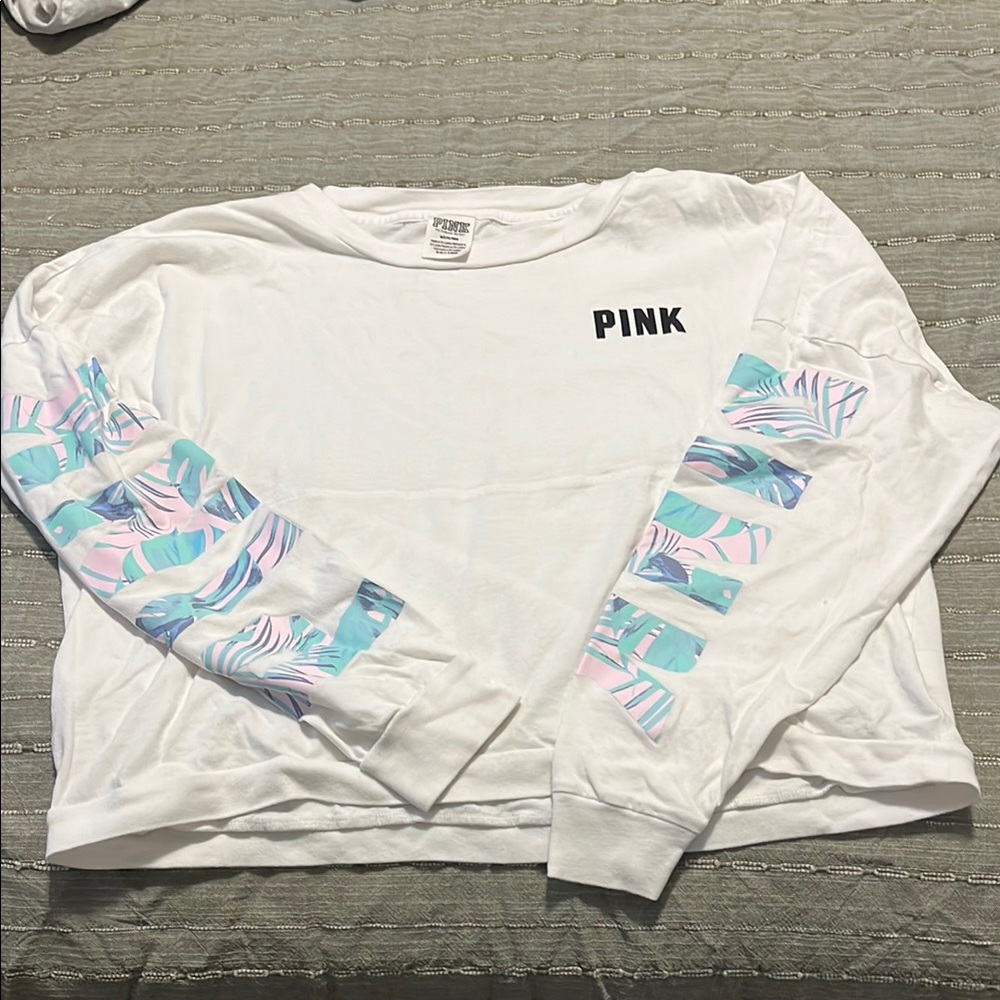 PINK White Long Sleeve Top